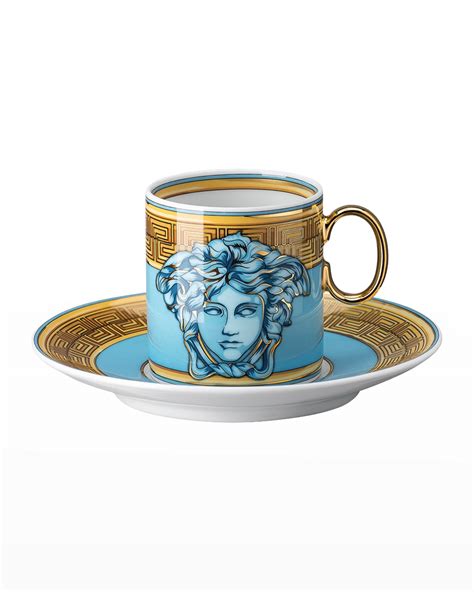 Versace Medusa Blue A.D. Cup & Saucer 